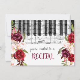 Convites marsala watercolor flores — recital