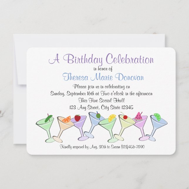 Convites Martini Birthday (Frente)