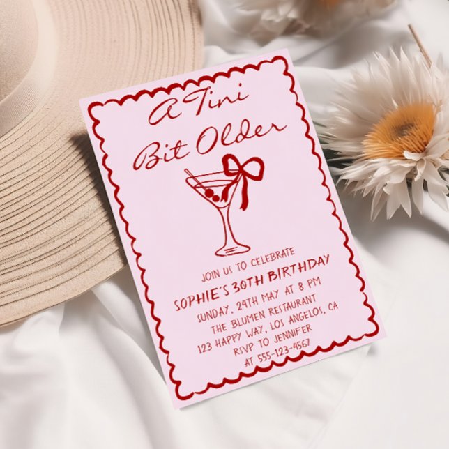 Convites Martini Cocktail A Tini Bit Older 30th Birthday (Criador carregado)