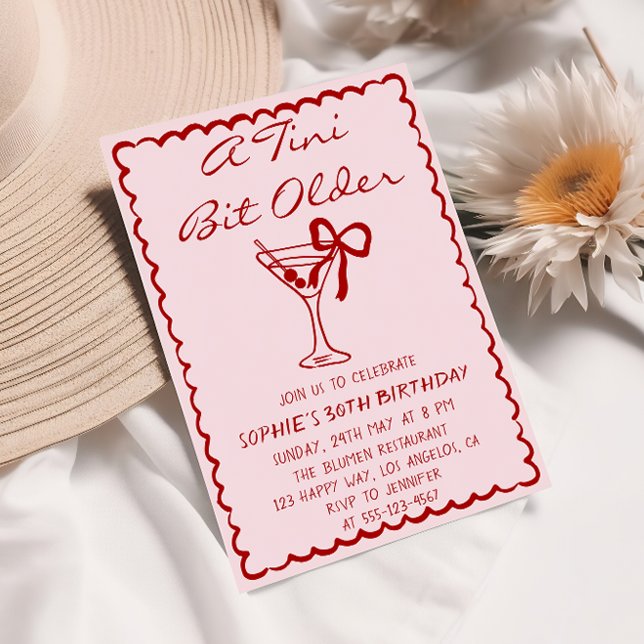 Convites Martini Cocktail A Tini Bit Older 30th Birthday (Criador carregado)