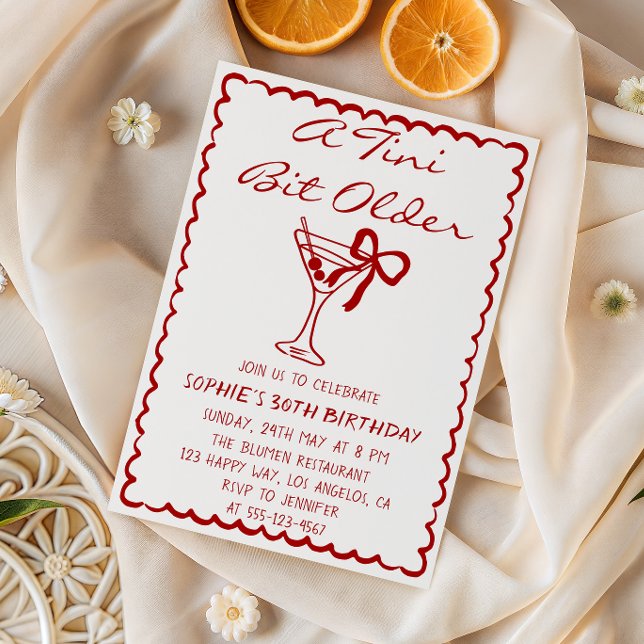 Convites Martini Cocktail A Tini Bit Older 30th Birthday (Criador carregado)