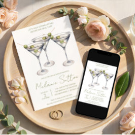 Convites Martini com Azeitonas, Bebida de Coquetel, Chá de