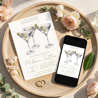 Convites Martini com Azeitonas, Bebida de Coquetel, Chá de
