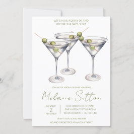 Convites Martini com Azeitonas, Cocktail Beink, Chá de pane