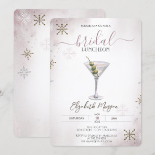 Convites Martini,Coquetel, Almoço de Noiva Flocos de Neve