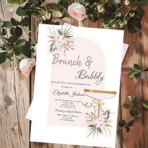 Convites Martini Glass Boho Flowers Brunch & Bubble