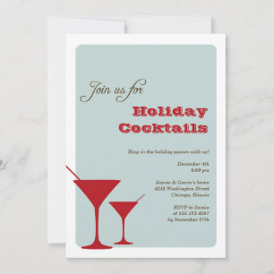 Convites Martini retro de cocktail de férias da Casa Verme