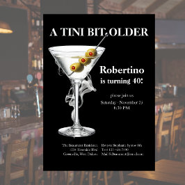 Convites Martini Tini Bit Mais Velho de 40 Anos de Idade