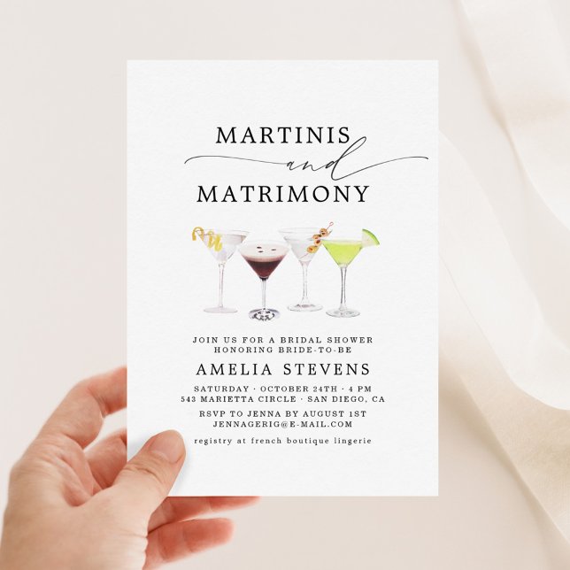 Convites Martinis & Matrimony Chá de panela (Criador carregado)