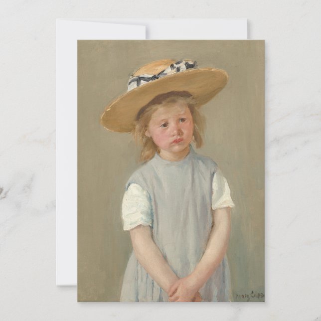Convites Mary Cassatt - Criança num Chapéu de Palha (Frente)