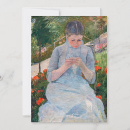 Convites Mary Cassatt - Garota costurando um jardim