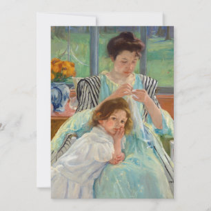 Convites Mary Cassatt - Jovem Mãe Costurando