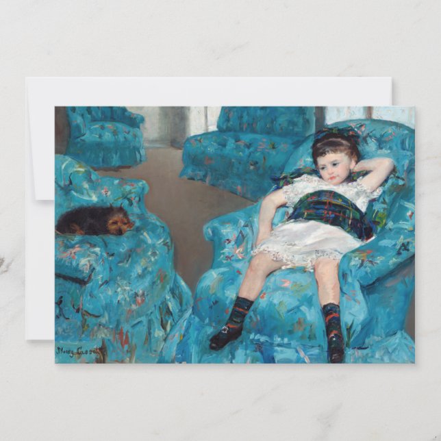 Convites Mary Cassatt - Menina em uma Poltrona Azul (Frente)