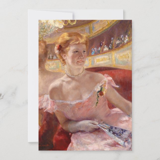 Convites Mary Cassatt - Mulher com Colar de Pérola num cama (Frente)