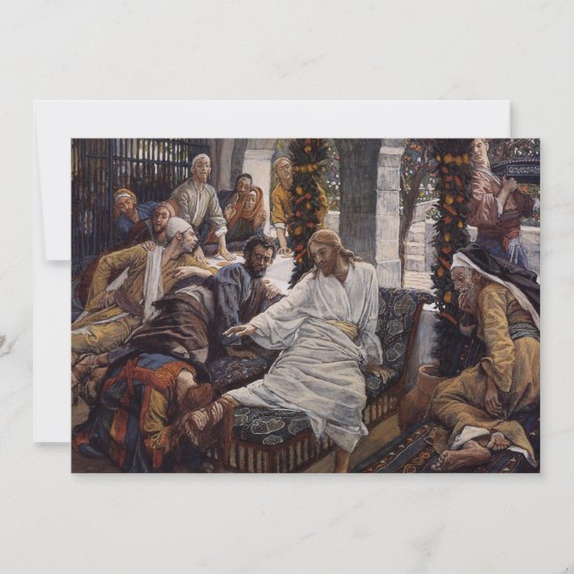 Convites Mary Washing Jesus Feet (Frente)