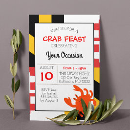 Convites Maryland Flag Happy Crab - Náutica - Ocasião Toda