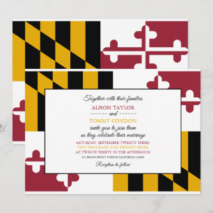 Convites Marylander Flag, Flag of Maryland Wedding