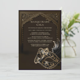 Convites Máscara de Berinjela Elegante Gala Corporativa Dou