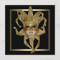 Máscara de Carnaval Veneziano Dourado Festa de Mas