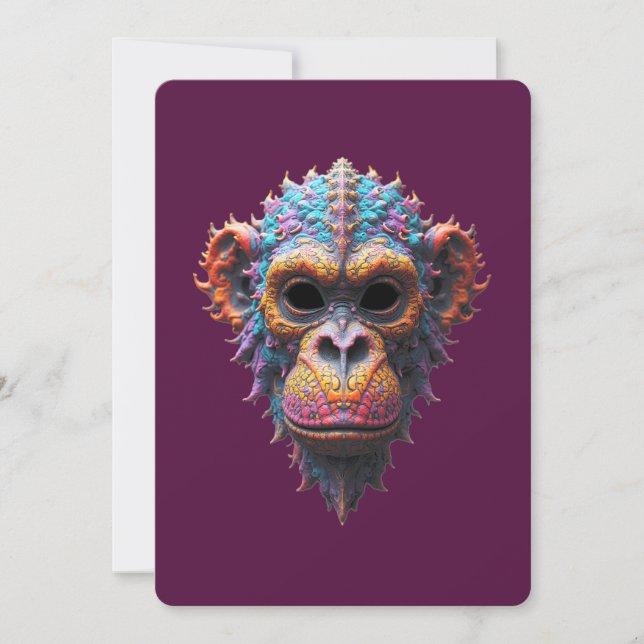 Convites Máscara de Chimpanzé Ornata (Frente)