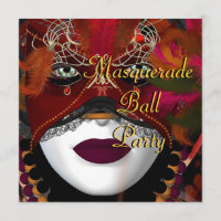 Máscara de Festa de Baile de Mascarada Preta Verme