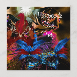 Convites Máscara de Festa de Baile de Máscaras Abstrata Col
