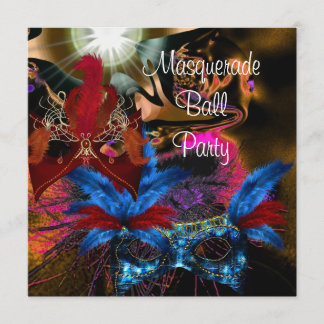 Convites Máscara de Festa de Baile de Máscaras Abstrata Col