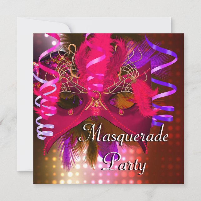 Convites Máscara de Festa de Mascarada Carnaval Mardi Gras (Frente)