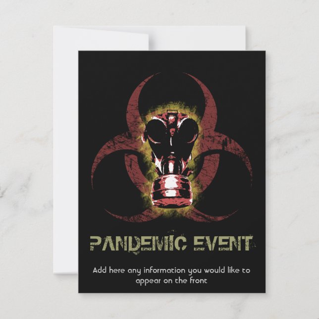 Convites Máscara de gás de risco biológico personalizável (Frente)