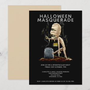 Convites Máscara de Halloween Múmia e Túmulo