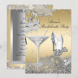 Convites Máscara de Joia de Renda Prata Dourada Festa de De