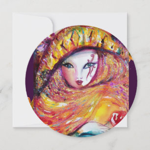 Convites MÁSCARA NO AMARELO, MARDI GRAS PARTY red, roxa, vi