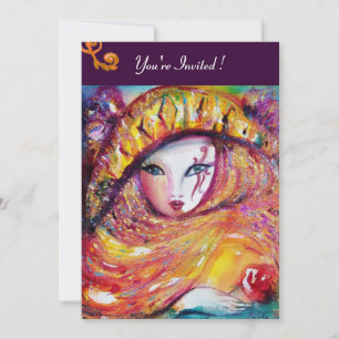 Convites MÁSCARA NO AMARELO,violeta vermelho roxo do PARTID