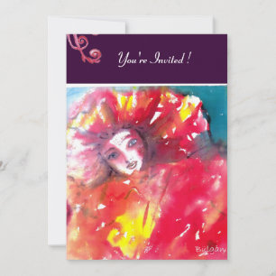 CONVITES MÁSCARA NO VERMELHO 2 / FESTA DE MASCARADA DE GRAS