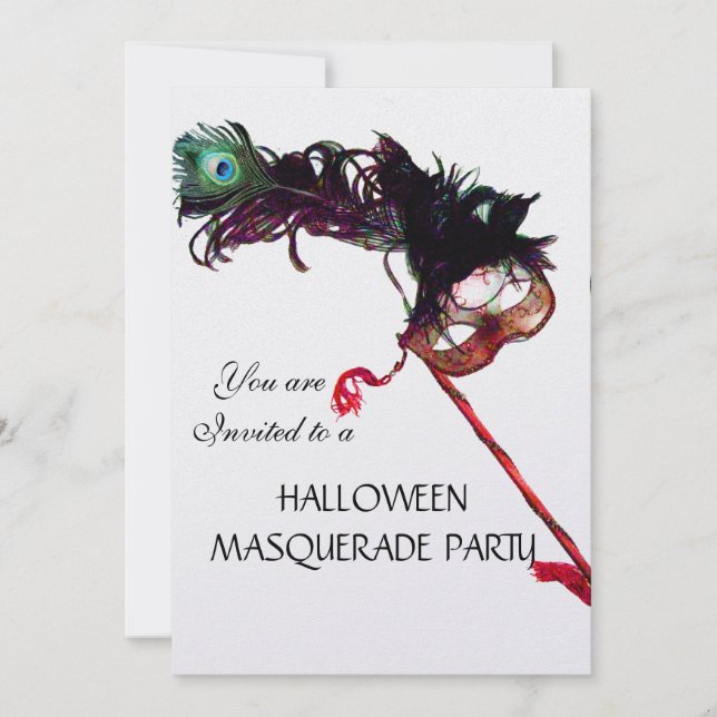 Convites MÁSCARA PARA FESTA DE HALLOWEEN COM MÁSCARA, gelo  (Frente)