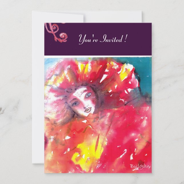 CONVITES MÁSCARA VERMELHA 2 / FESTA CARNAVALESCA DE MÁSCARA (Frente)