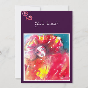 CONVITES MÁSCARA VERMELHA 2 / FESTA DE MÁSCARAS DE MARDI GR