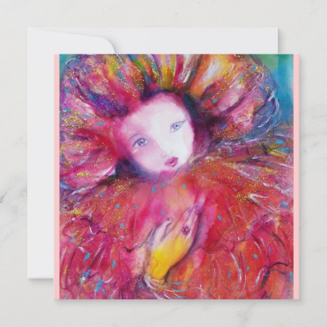 CONVITES MÁSCARA VERMELHA / FESTA DE MARDI GRAS COM MÁSCARA (Frente)