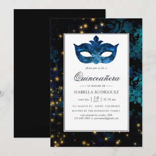 Convites Mascarada à Meia-Noite em Damasco Quinceañera