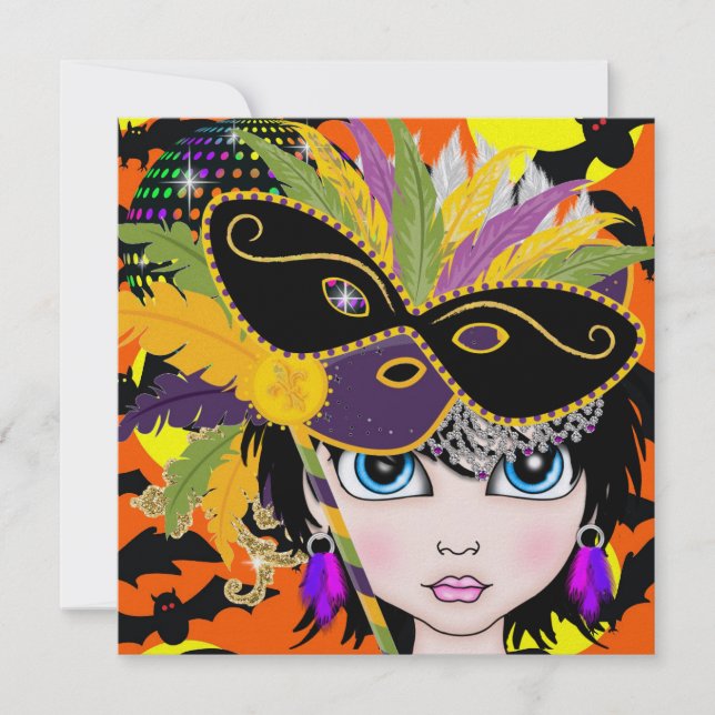 Convites Mascarada Ball / Festival / Festa de Costume - SRF (Frente)