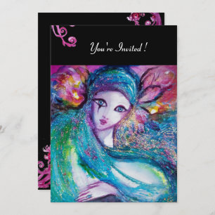 Convites MASCARADA de Festa de MÁSCARA AZUL Negra