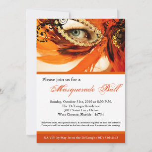 Convites Mascarada de Laranja Mask Ball Costume Halloween