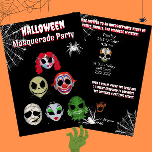 Convites Mascarada do disfarce de peça mascarada do Hallowe