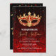 Convites Mascarada Dourada Elegante Rosa vermelha Negra 16 (Frente/Verso)