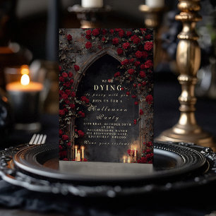 Convites Mascarada Gótica Rosa de Catedral Negra