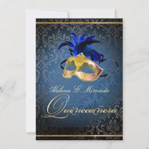 Convites Mascarada PixDezines/Cor azul/escuro!!