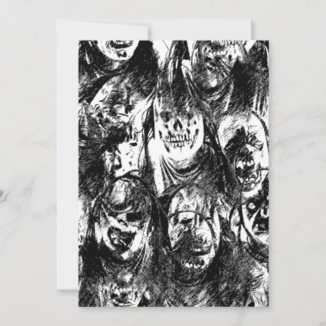 Convites Máscaras assustadoras (Frente)