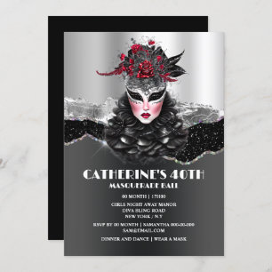 Convites Máscaras de glam elegantes para o aniversário das