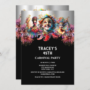 Convites Máscaras de mascarada de fogos de artifício de cir