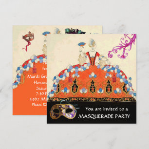 CONVITES MÁSCARAS DOURADAS DE DAMASCO, FESTA DE MÁSCARAS DA